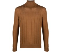 Gerippter Pullover mit Stehkragen