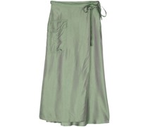 metallic wrap midi skirt