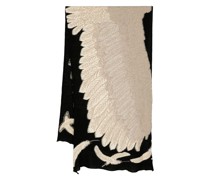 Gestrickter Schal mit Federn