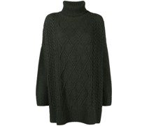 Rollkragenpullover mit Zopfmuster