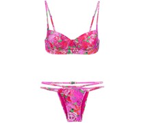 rose print bikini set