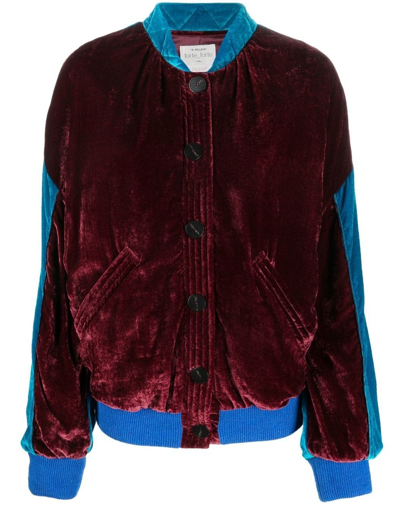 forte_forte Damen Zweifarbige Bomberjacke