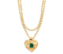 Super Heart Halskette mit Smaragden