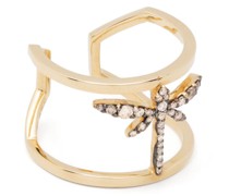 18kt Gelbgoldring mit Diamanten