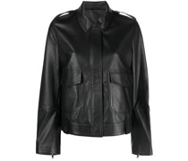 Cropped-Jacke aus Leder