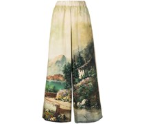 Weite Hose mit grafischem Print