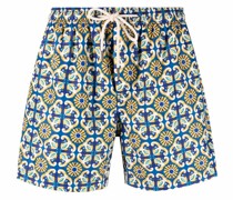 Badeshorts mit Kachel-Print