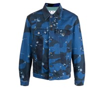 Jeansjacke mit Camouflage-Print