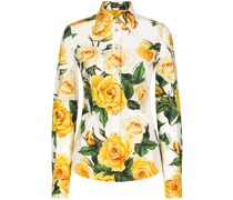 Popeline-Hemd mit Blumen-Print
