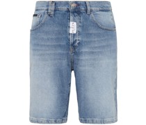 Jeans-Shorts mit Logo-Applikation