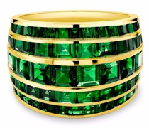 18kt Manhattan Gelbgoldring mit Smaragd
