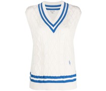 cable-knit cotton sweater vest