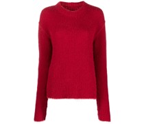Gerippter Pullover aus Fleece-Textur