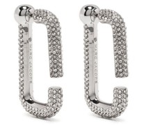 crystal-embellished split-hoop earrings