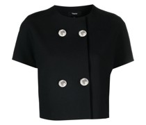 Doppelreihige Cropped-Bluse