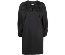 Popeline-Kleid mit Puffärmeln