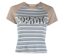 Gestreiftes Hemd mit Logo-Print