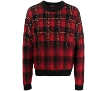 Karierter Pullover mit Nieten