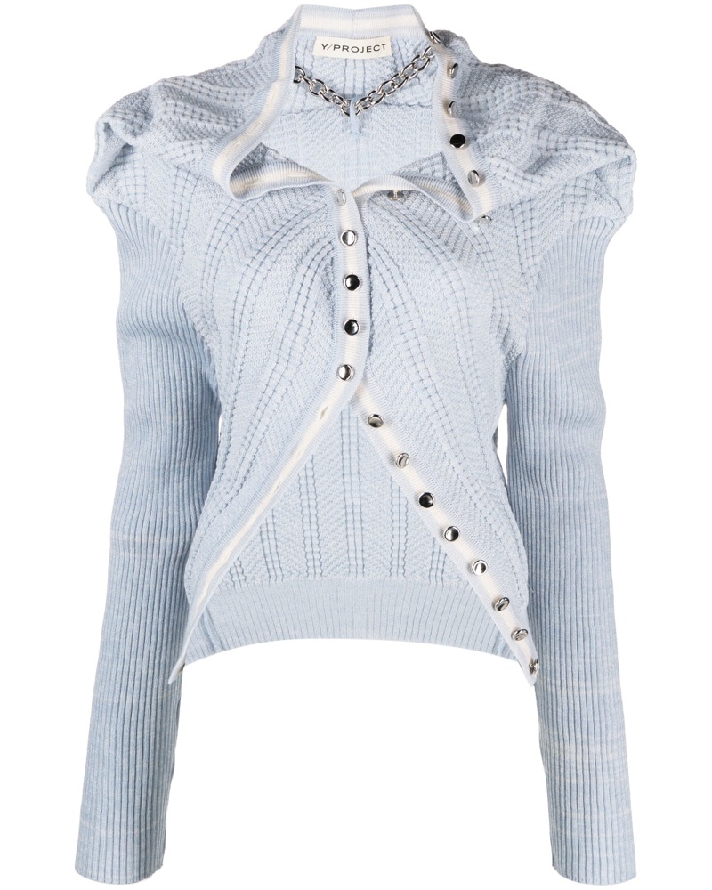 Y/PROJECT Damen Cardigan mit Kette