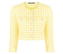 Cropped-Jacke mit Hahnentrittmuster