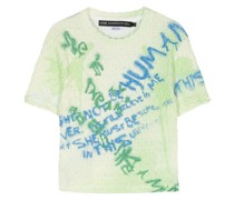 Jenny Cropped-T-Shirt mit Spray-Effekt