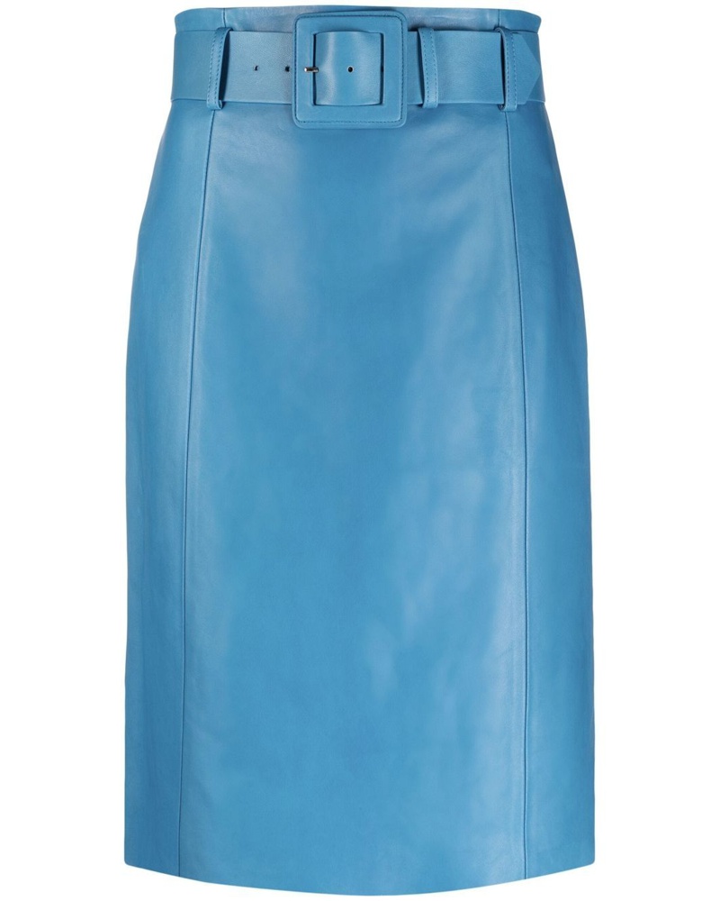 DROMe Damen Leder-Midirock