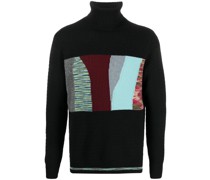 Rollkragenpullover im Patchwork-Look