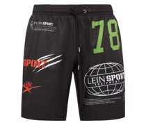 Badeshorts mit Logo-Print