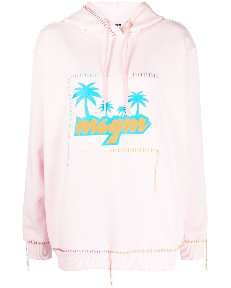 MSGM Damen Hoodie mit Logo-Print