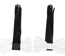 Handschuhe aus Satin mit Schleife