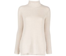 purl-knit mock-neck jumper