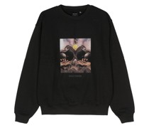landscape-print cotton sweatshirt
