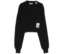 Cropped-Pullover in Distressed-Optik