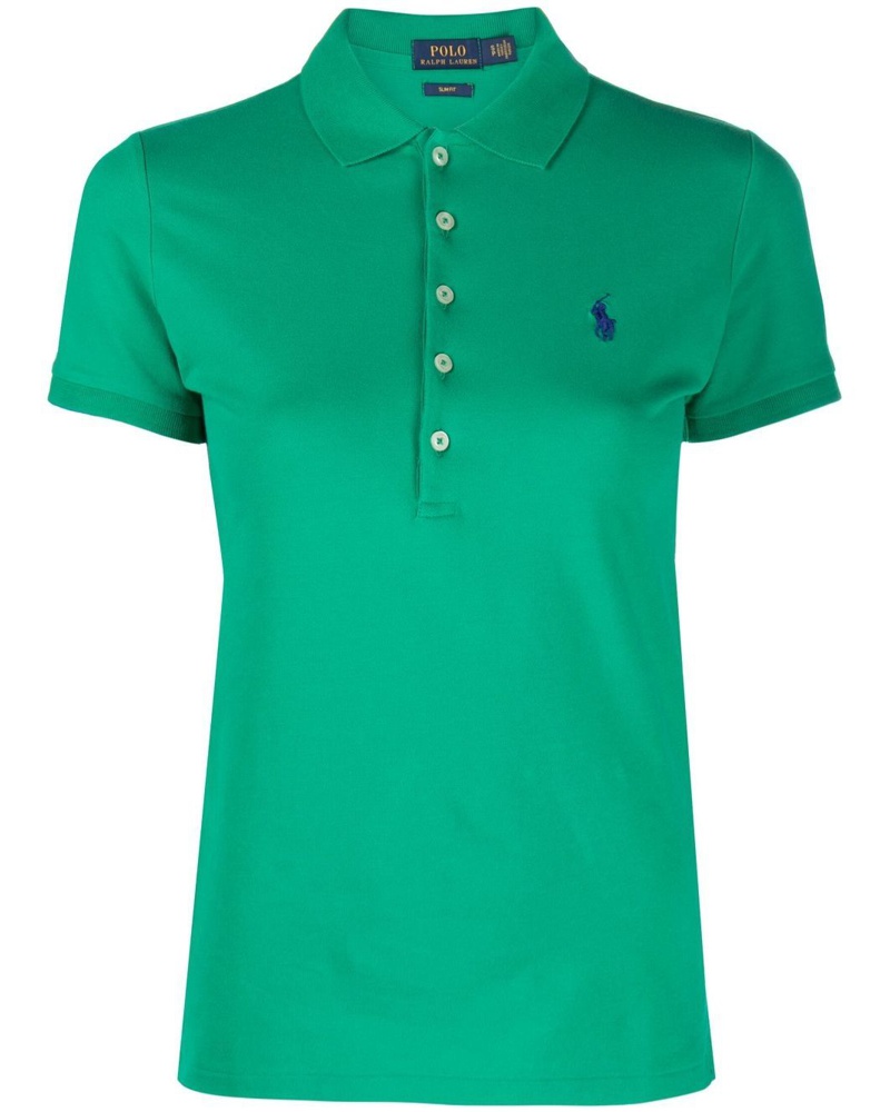 Ralph Lauren Damen Schmales Poloshirt mit Logo-Stickerei