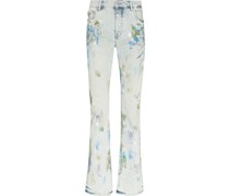 Bootcut-Jeans mit Farbklecksen