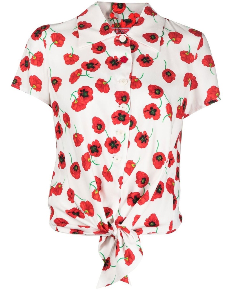 Kenzo Damen Hemd mit Blumen-Print