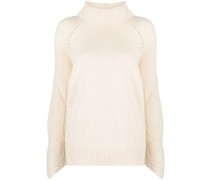 Gehäkelter Pullover mit V-Ausschnitt