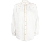Junie stitch-detail ramie blouse