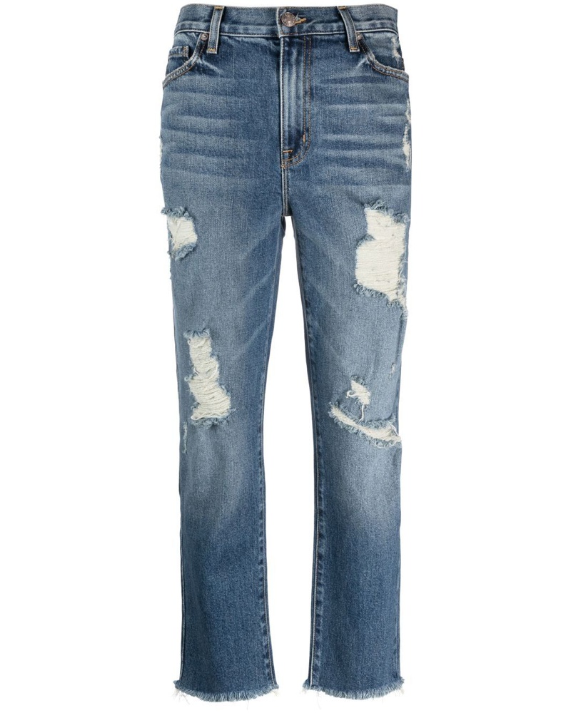 Current/Elliot Damen Gerade Jeans im Distressed-Look