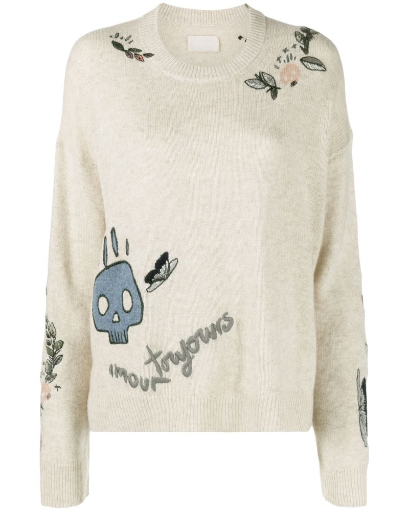 Zadig&Voltaire Damen Bestickter Kaschmirpullover