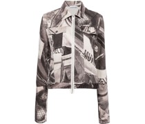 graphic-print zip-up jacket