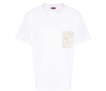 T-Shirt mit Brusttasche mit Slub-Textur