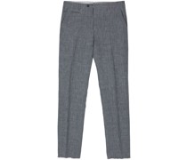 mid-rise tailored linen trousers