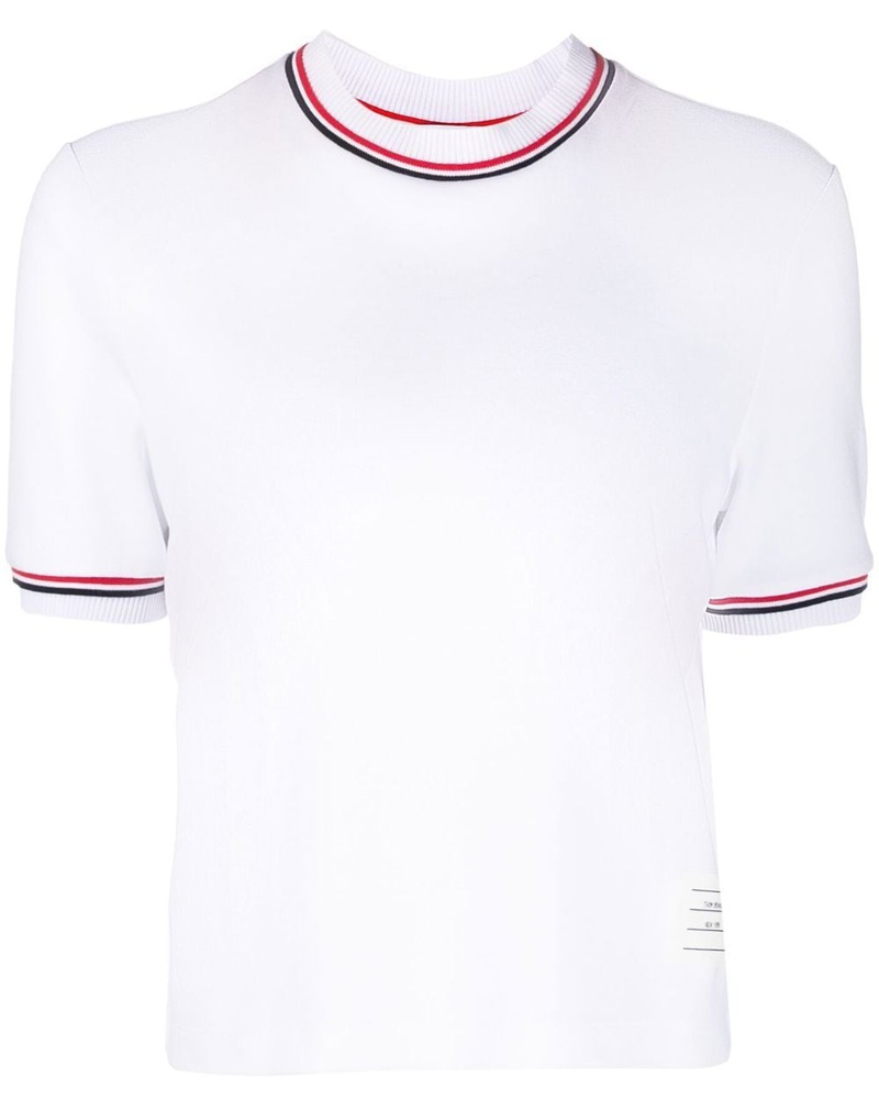 Thom Browne Damen T-Shirt mit Streifendetail