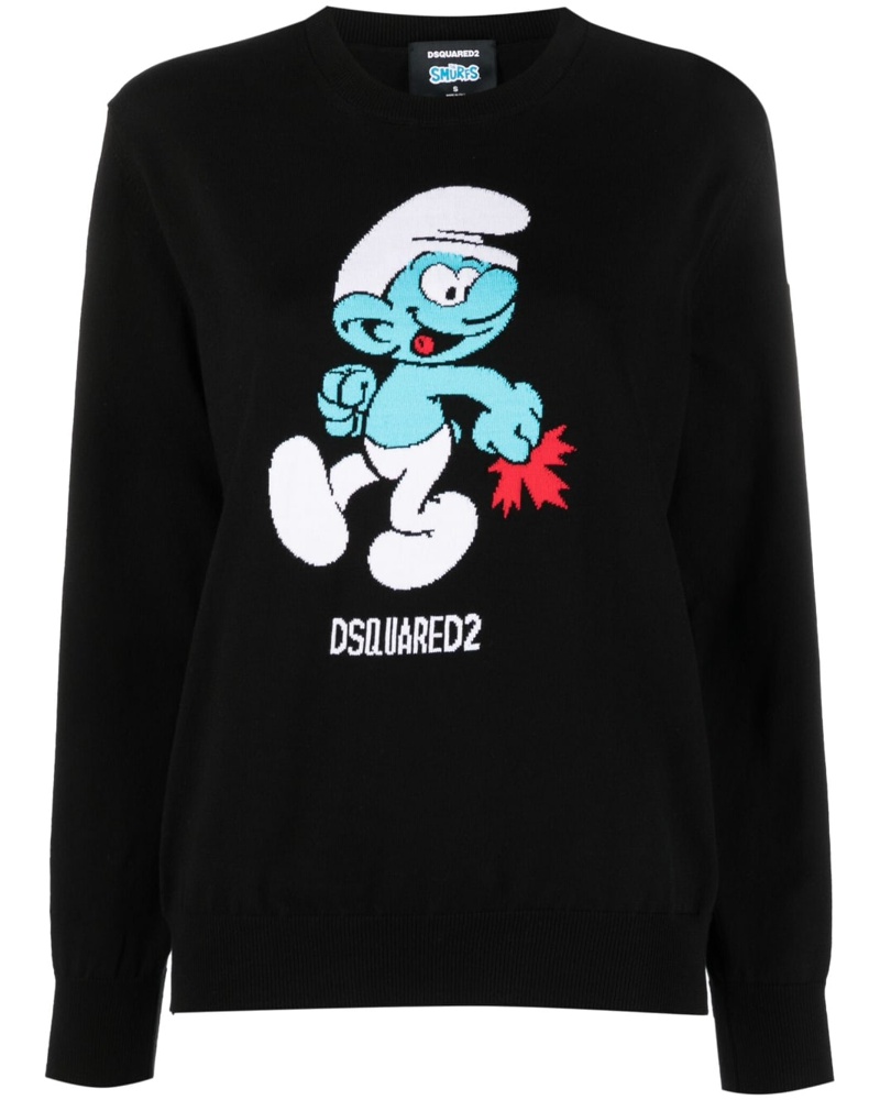 Dsquared2 Damen Intarsien-Pullover aus Bio-Baumwolle