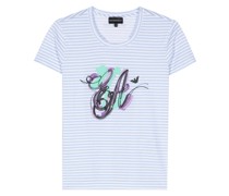 logo-print striped T-shirt