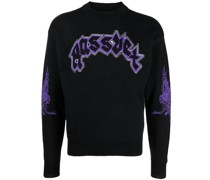 Intarsien-Pullover mit Logo