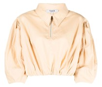 Cropped-Bluse mit Puffärmeln