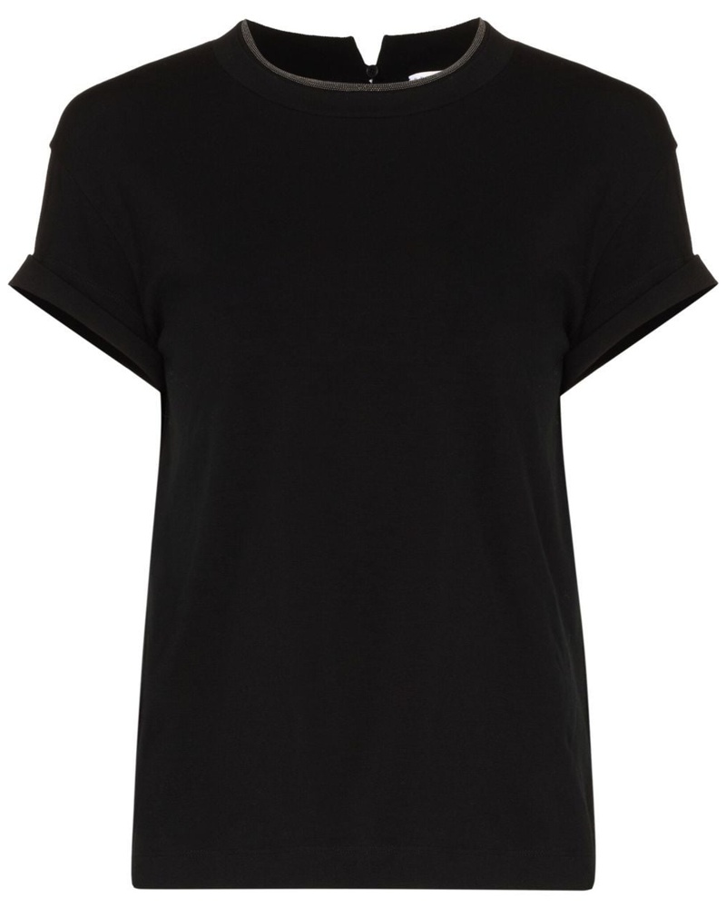 Brunello Cucinelli Damen T-Shirt mit rundem Ausschnitt