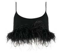Cropped-Top mit Federn